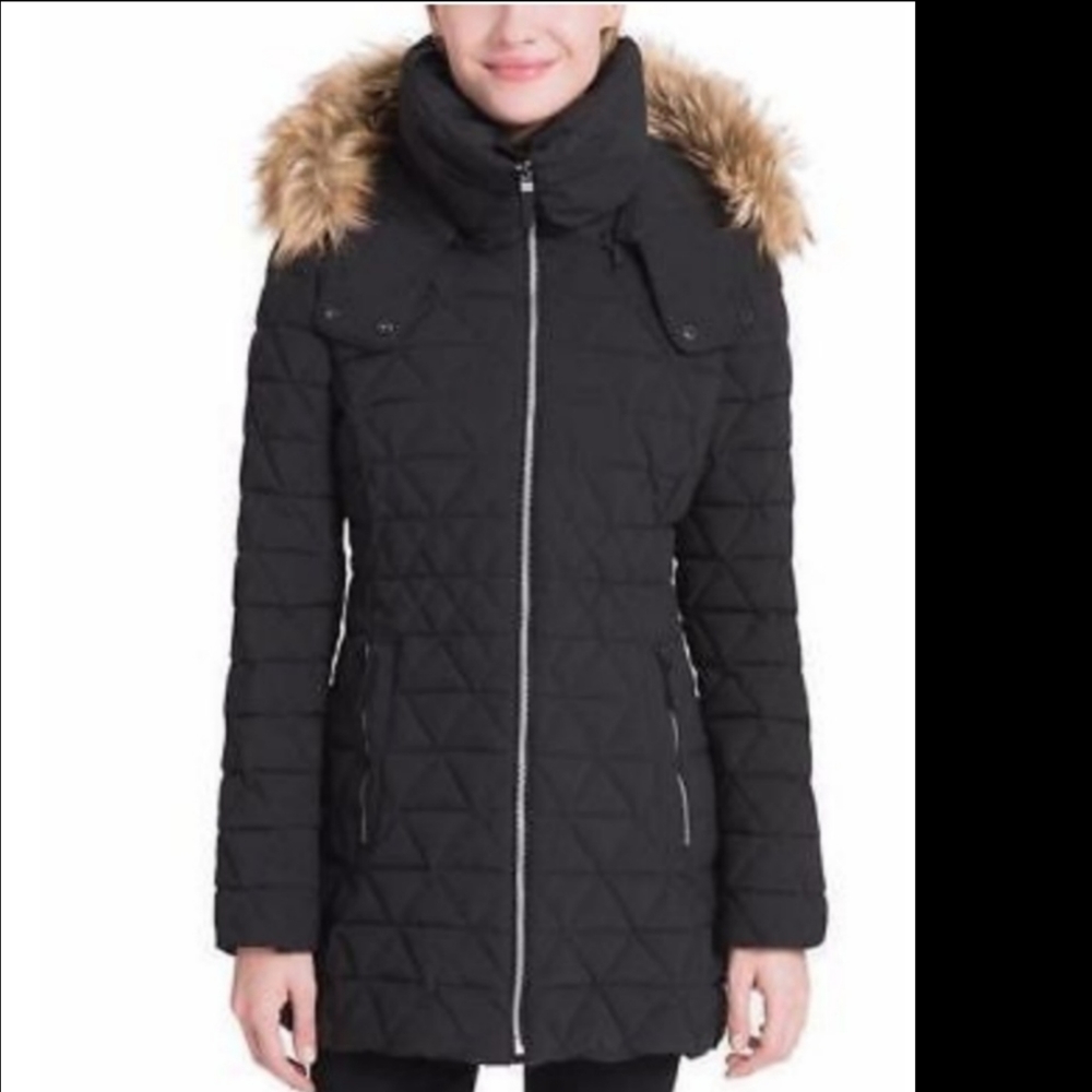New York Andrew Marc Women's Quilted Black Faux Do
